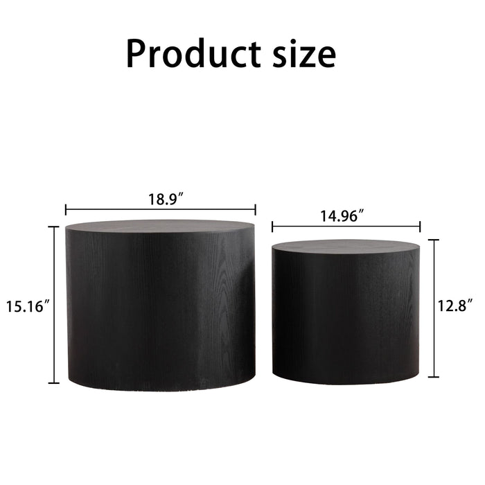 Round Nesting Coffee Table For Small Space (Set of 2)
