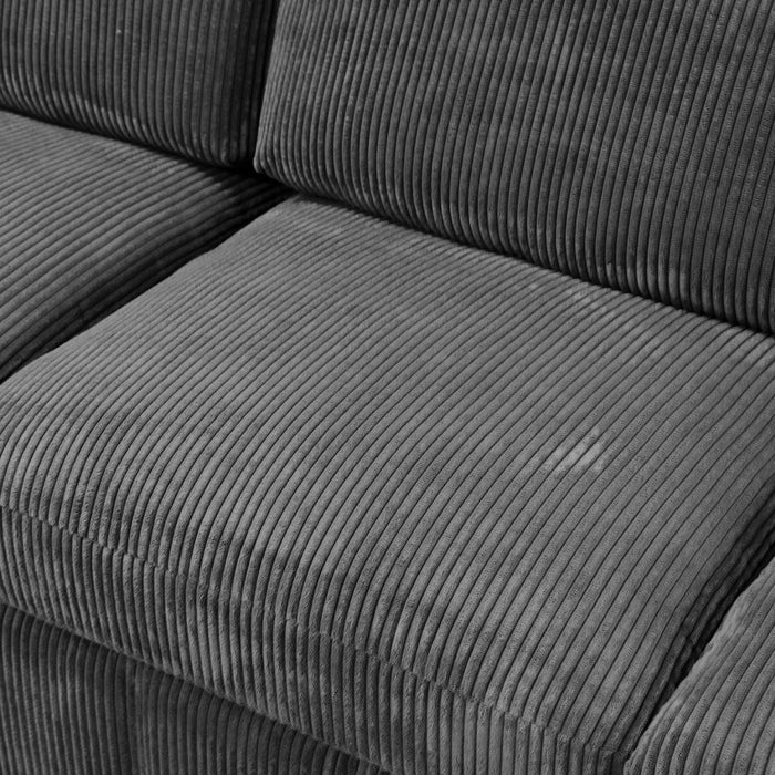 Oversized Modular Loveseat, 2 Piece Living Room Sofa Set - Dark Gray