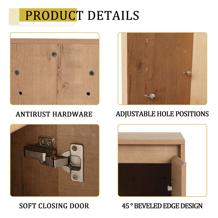 Freestanding Bathroom Vanity With Sink, 1 Small Storage Cabinet, Soft Close Door