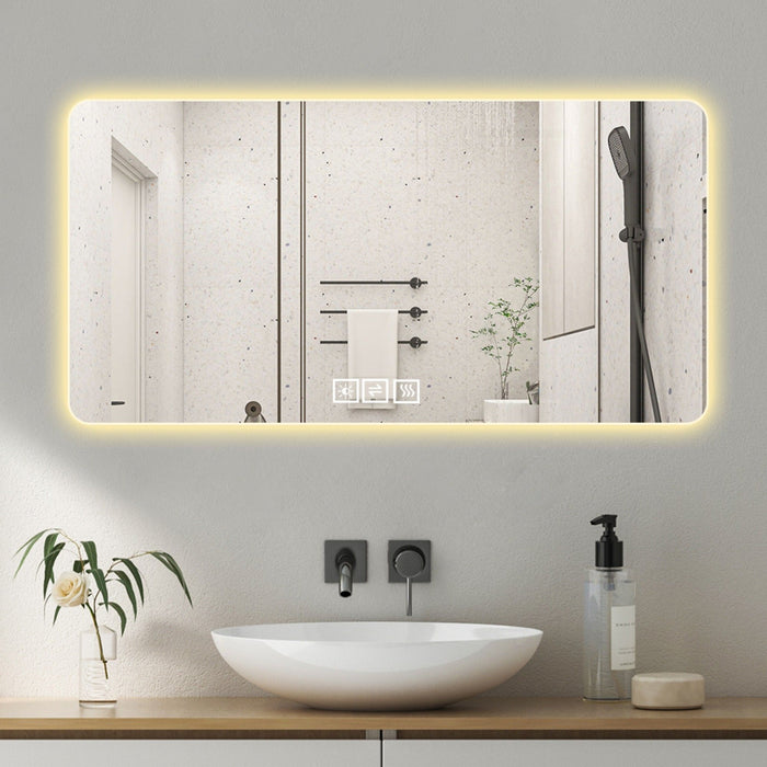 LED Bathroom Mirror With 3 Color Dimmable Backlight