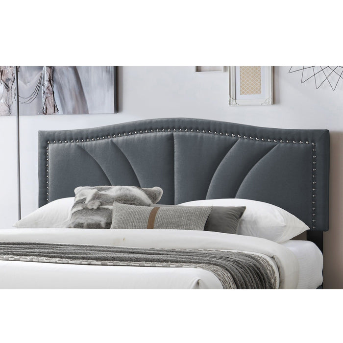 Bed With Nailhead Trim Accents, Upholstered Platform Frame