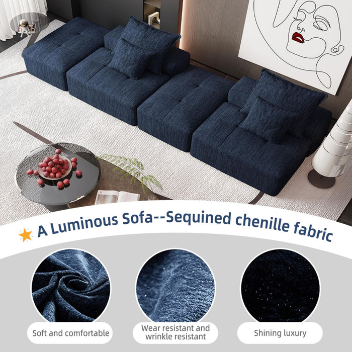 Modern Oversized Diy Combination Modular Sectional Sofa & Pillows