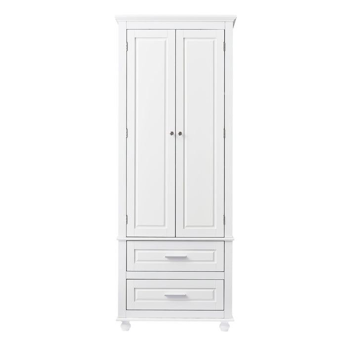 Tall Storage Cabinet With 2 Drawers For Bathroom
