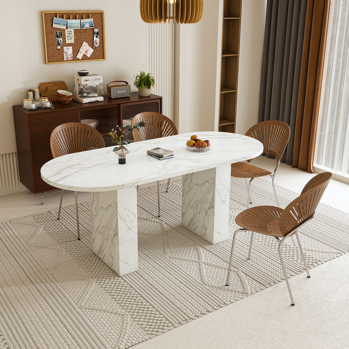Oval Dining Table - White
