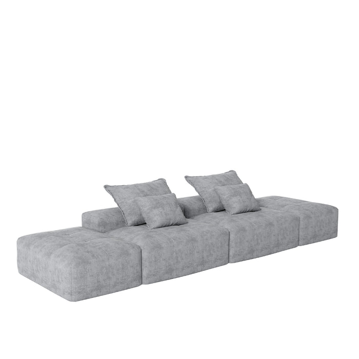 Modern Oversized, Modular Sectional Sofa With Pillows
