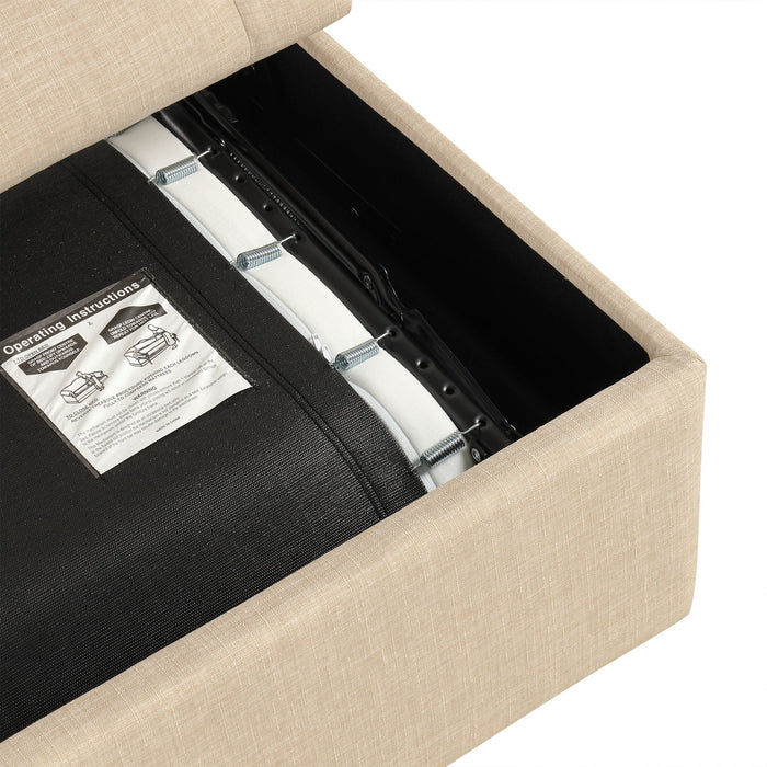 Convertible Folding Sofa Bed Ottoman With Memory Mattress And Tufted Design