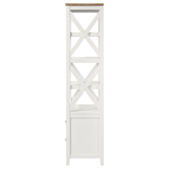 Delaney - 4 Shelf Bookcase With Top Storage Tower - White