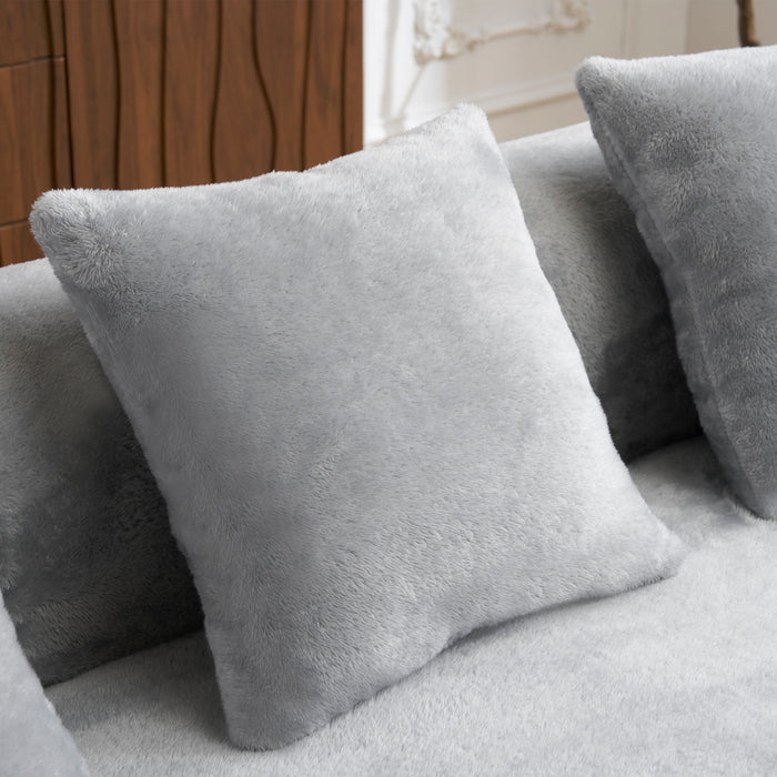 Modular L-Shape Sectional Sofa With Curved Chaise