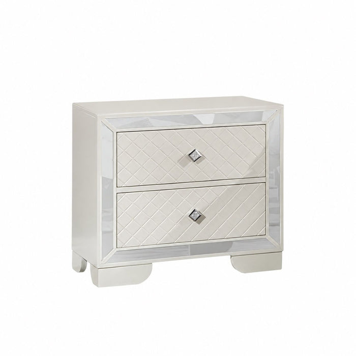 3 Piece Bedroom Set, Bed With LED Lights And 2 Nightstands