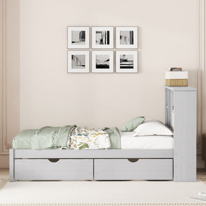 Bed Frame With Built In USB Port And 2 Drawers