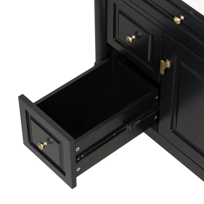 Modern Bathroom Vanity With Sink, Freestanding Cabinet With Flip Drawer & Adjustable Shelf