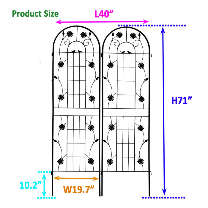 Metal Garden Trellis Rustproof Trellis For Climbing Plant Outdoor Flower Support