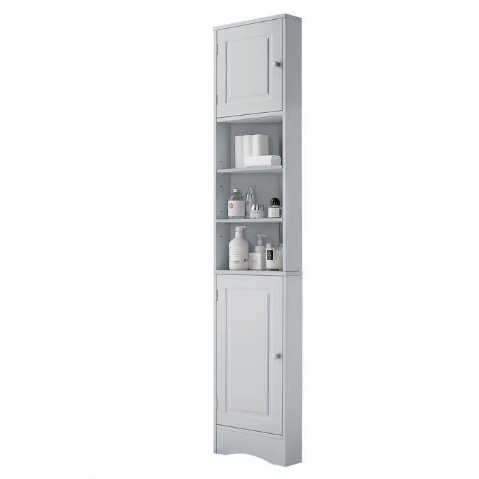 Multi Functional Corner Cabinet With Adjustable Shelves And 2 Doors