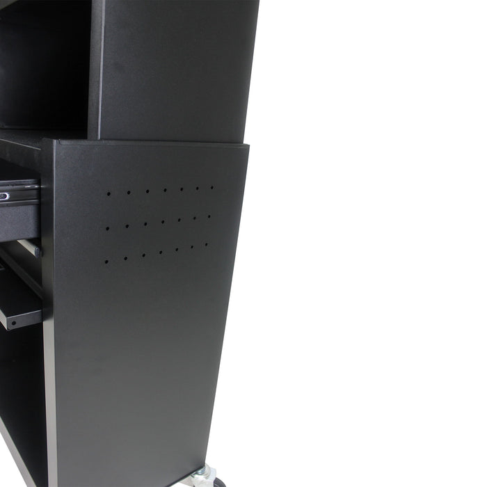 6 Drawer Lockable Tool Cabinet On Wheels, Steel Rolling Tool Chest With Detachable Toolbox