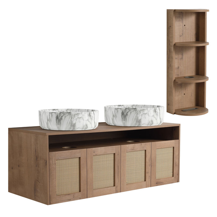 Bathroom Vanity & Art Sink And Storage Rack, Float Mounting Design