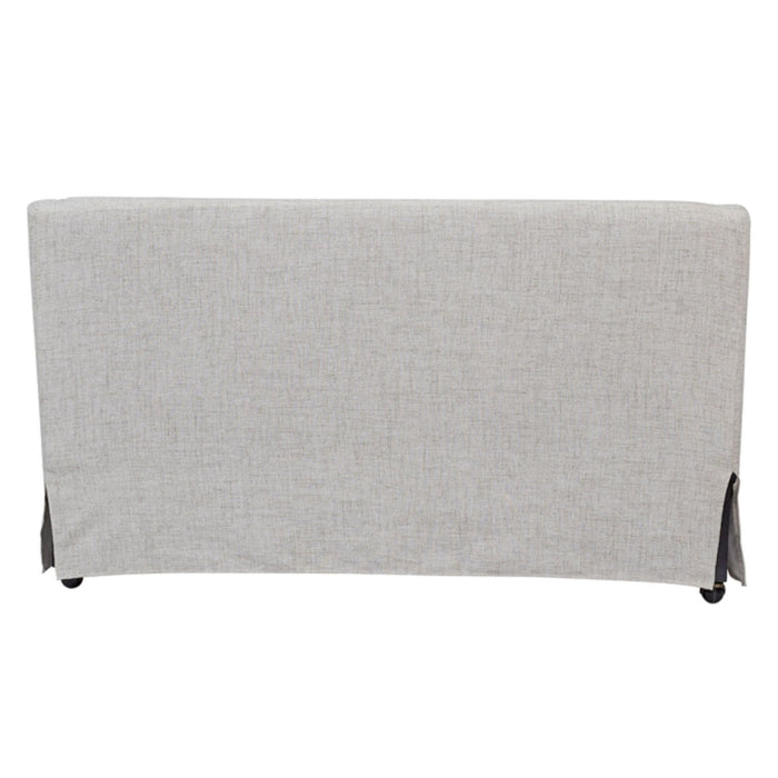Slip Covered Settee With Casters - Beige