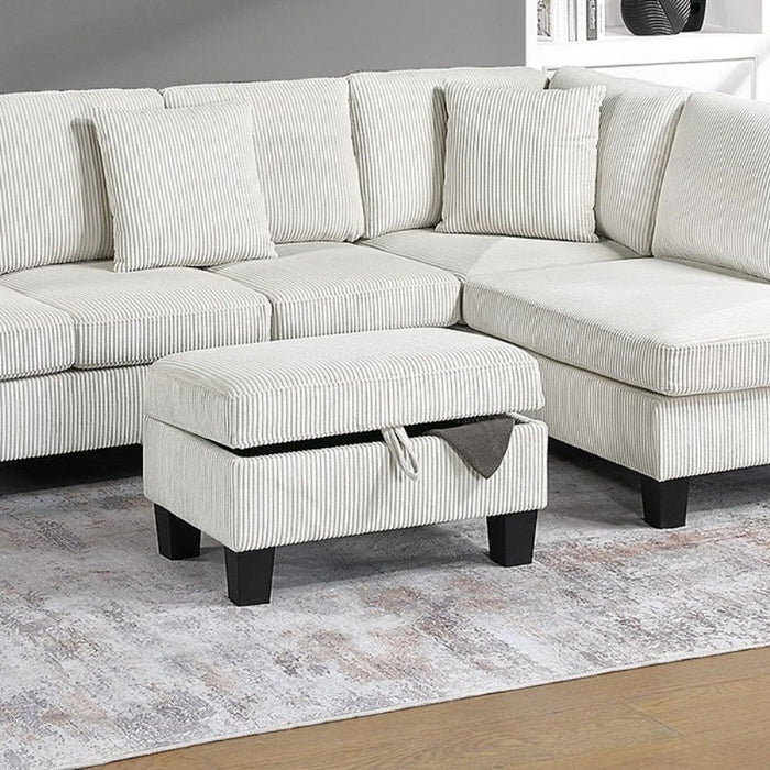 Sectional Sofa With Storage Ottoman And Pillows