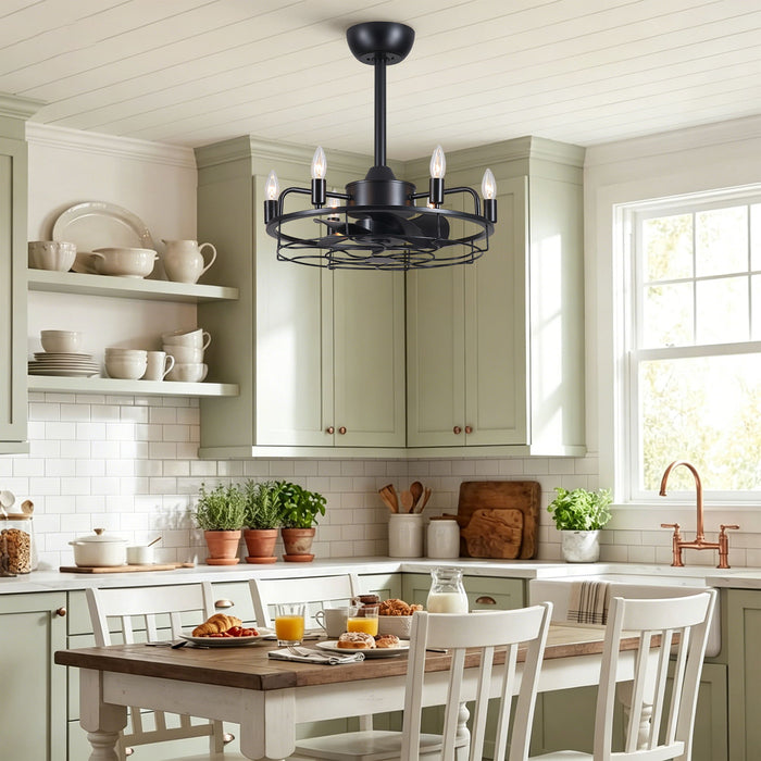 Modern Farmhouse Ceiling Fan, Adjustable Hanging