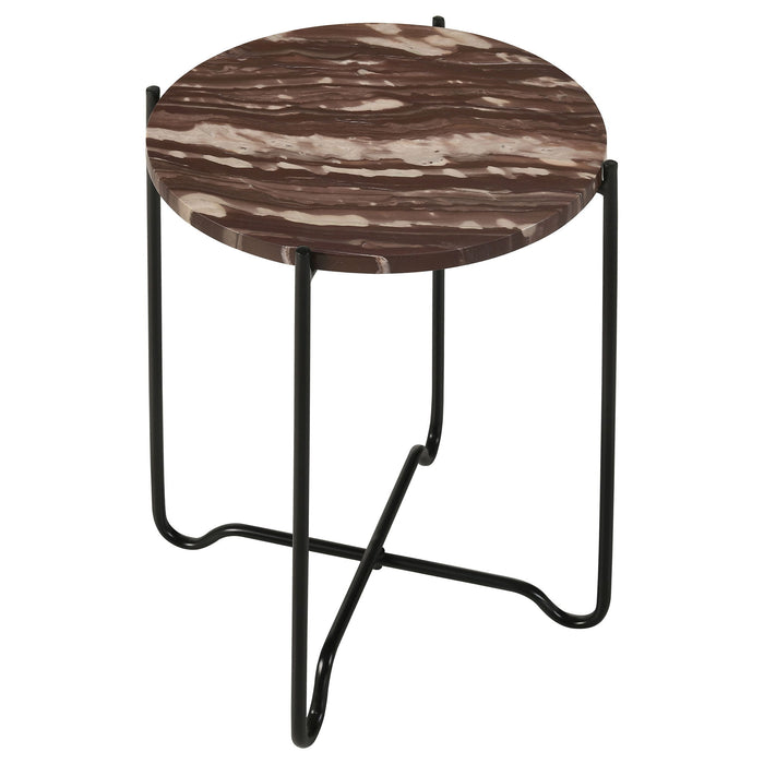 Kohala - Round Accent Side Table - Red