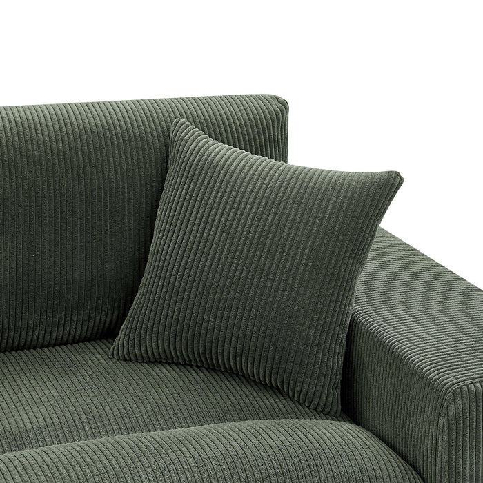 Upholstered Symmetrical Modular Sectional With 6 Seating Options And Movable Ottomans - Dark Green