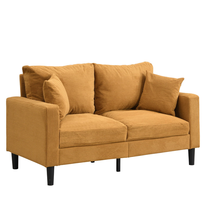 Modern Upholstered 2 Piece Sofa Set With 3 Seater And 2 Seater