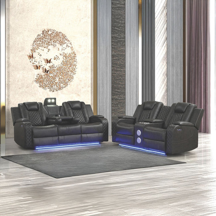 Benz - LED & Power Recliner With Adjustable Headrests And Ambient LED Lighting