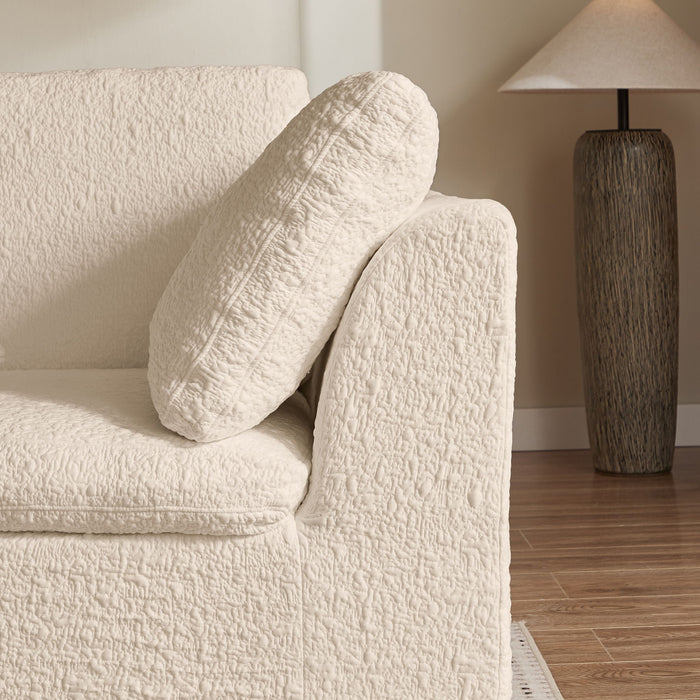 Cloud Sectional Couch, Convertible With Ottoman, 3 Seater Modular Design