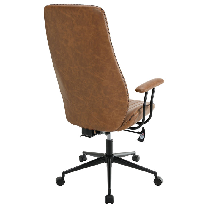 Hiram - Upholstered Adjustable Chair With High Back Support - Brown