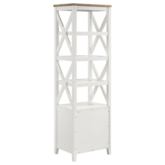 Delaney - 4 Shelf Bookcase With Top Storage Tower - White