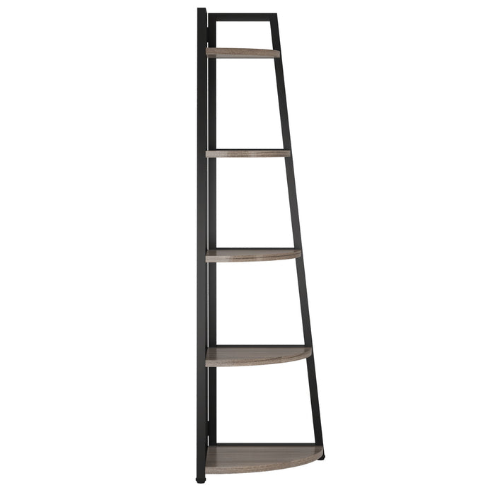 Tall 5 Tier Corner Bookshelf For Living Room