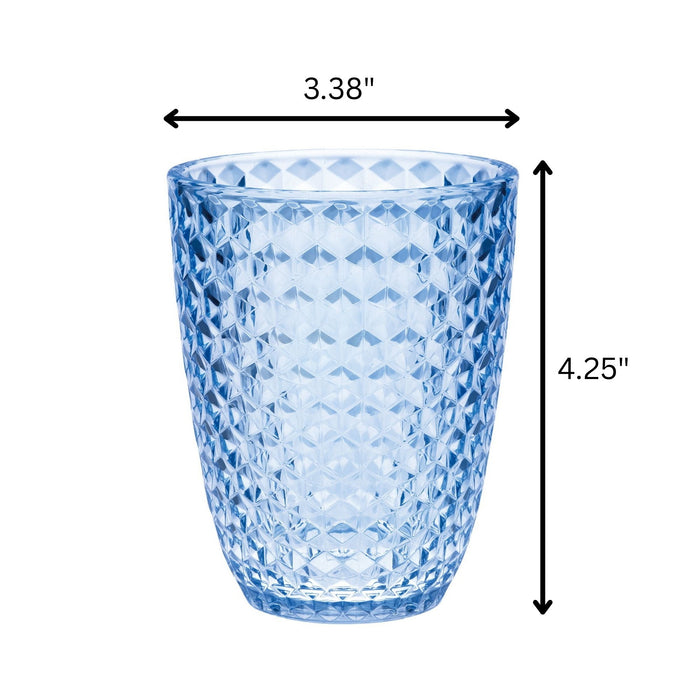 Leading Ware Diamond Cut Acrylic Glasses Drinking (Set of 4)