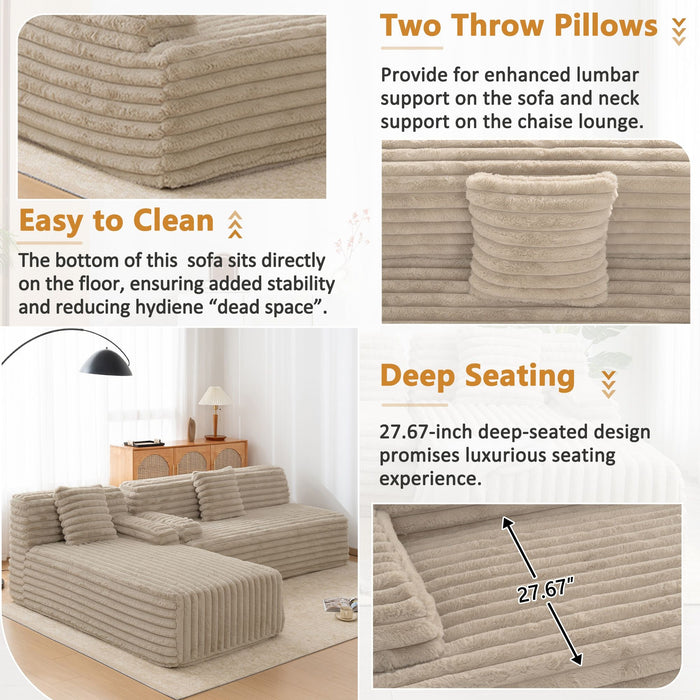 Cloud Sectional Sofa Upholstered Couch Free Combined Sofa