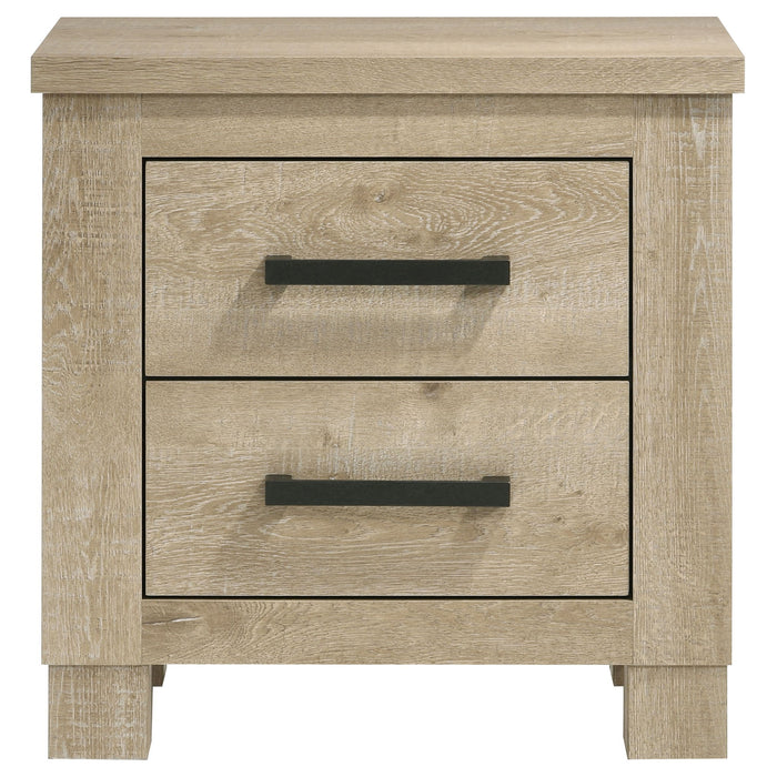 Sansome - 2 Drawer Nightstand Bedside Table - Oak