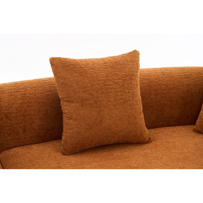 4 Seater Sofa With Fabric, 30D, 60 Hardness Full Sponge, 4 Pillow For Living Room, Home Furniture Sleeper Sectional Sofa For Apartment