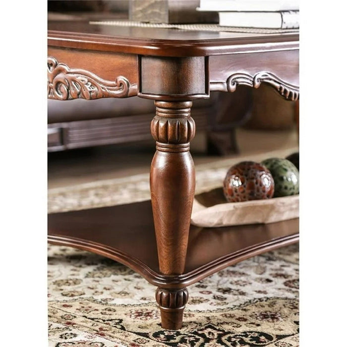 3 Piece Coffee Table With Open Shelf - Cherry