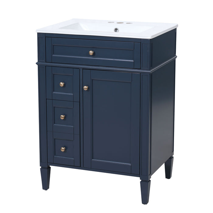 Bathroom Vanity With Top Sink, Storage Cabinet With 2 Drawers And Tip-Out Drawer
