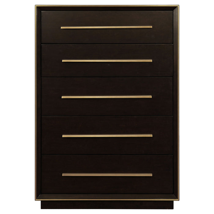 Prescott - 5 Drawer Chest - Brown