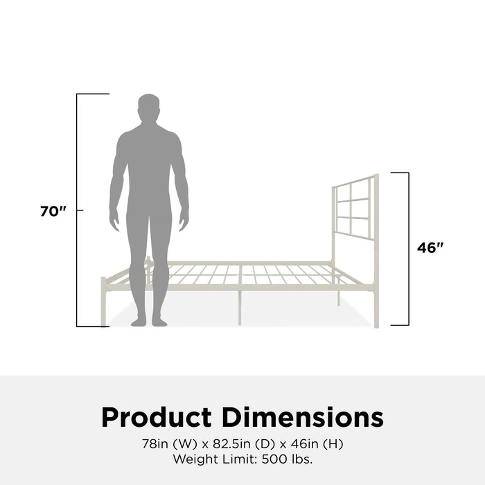 Praxis - King Bed With Simple Headboard - White