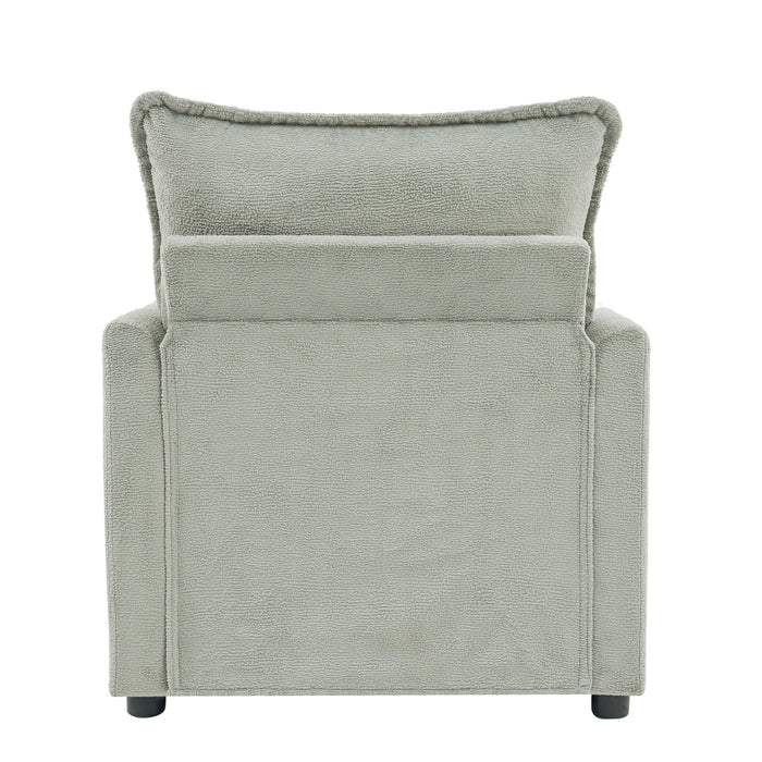 Modern Single Seat Accent Chair With Side Storage Pockets