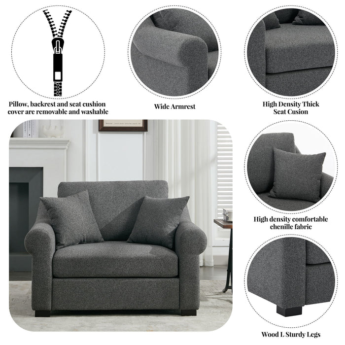 Modern Chenille Oversized Armchair, Chair And A Half, Single Sofa