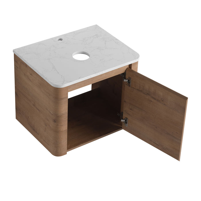 Wall Mounted Bathroom Vanity With Soft Close Door, Excluding Sink