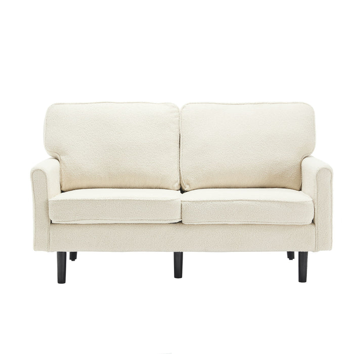 Mid Century Modern Loveseat Sofa With USB Ports, Removable Pillow Cover