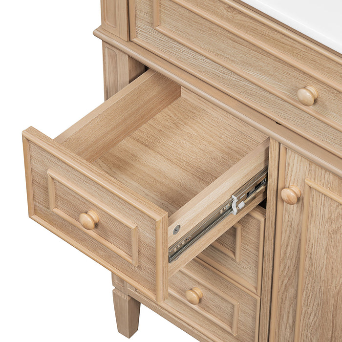 Bathroom Vanity With Sink, Flip Out Drawer, 2 Soft Close Drawers, 1 Soft Close Door - Wood