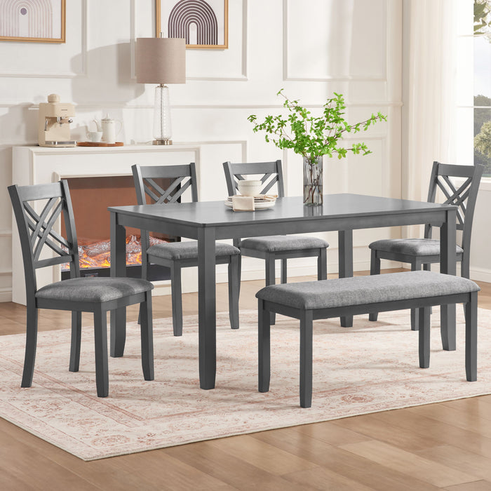 Kitchen Dining Set, Rectangular Dining Table & Upholstered Chairs