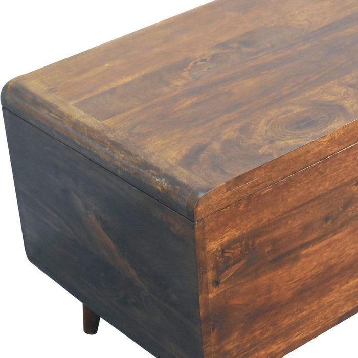 Curved Blanket Box - Chestnut