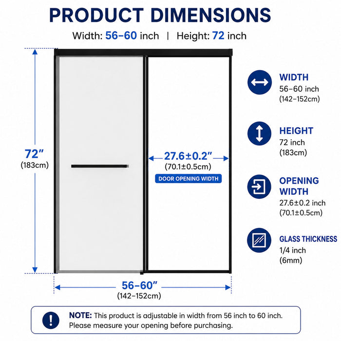 Semi-Frameless Double Sliding Shower Door