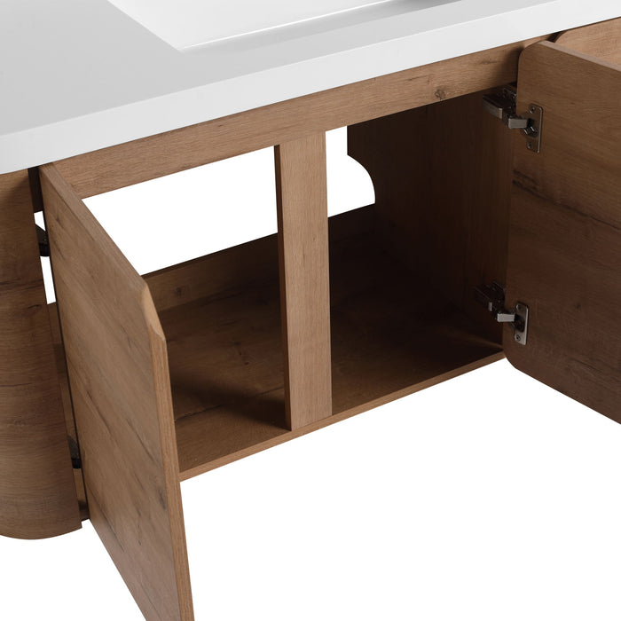 Wall Mounted Bathroom Vanity With Sink, 3 Soft Close Doors
