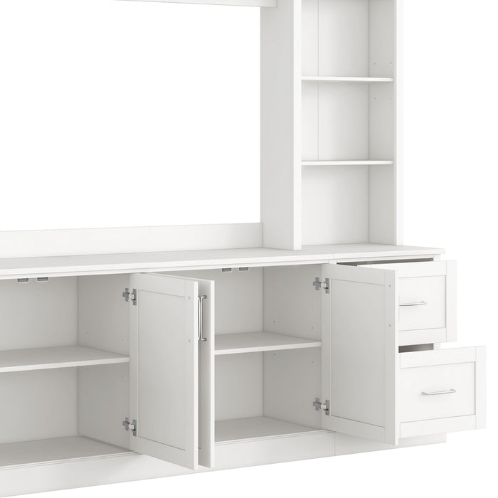Arched Entertainment Center Wall Unit With Drawers, TV Stand