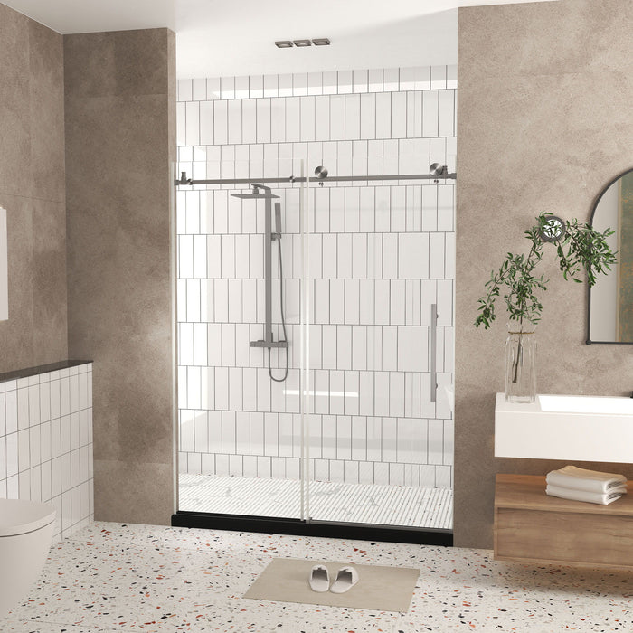 Frameless Shower Door, Smooth Sliding Tracks