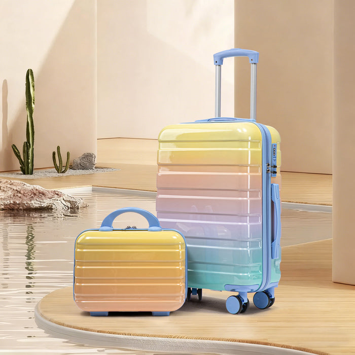 Luggage Set 14" / 20" With Combination Lock And Cosmetic Case
